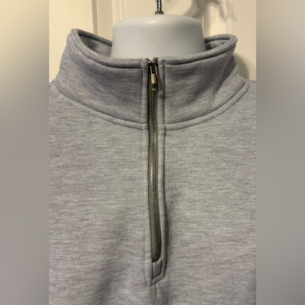 Gray Quarter-Zip Sweatshirt - Picture 3 of 4